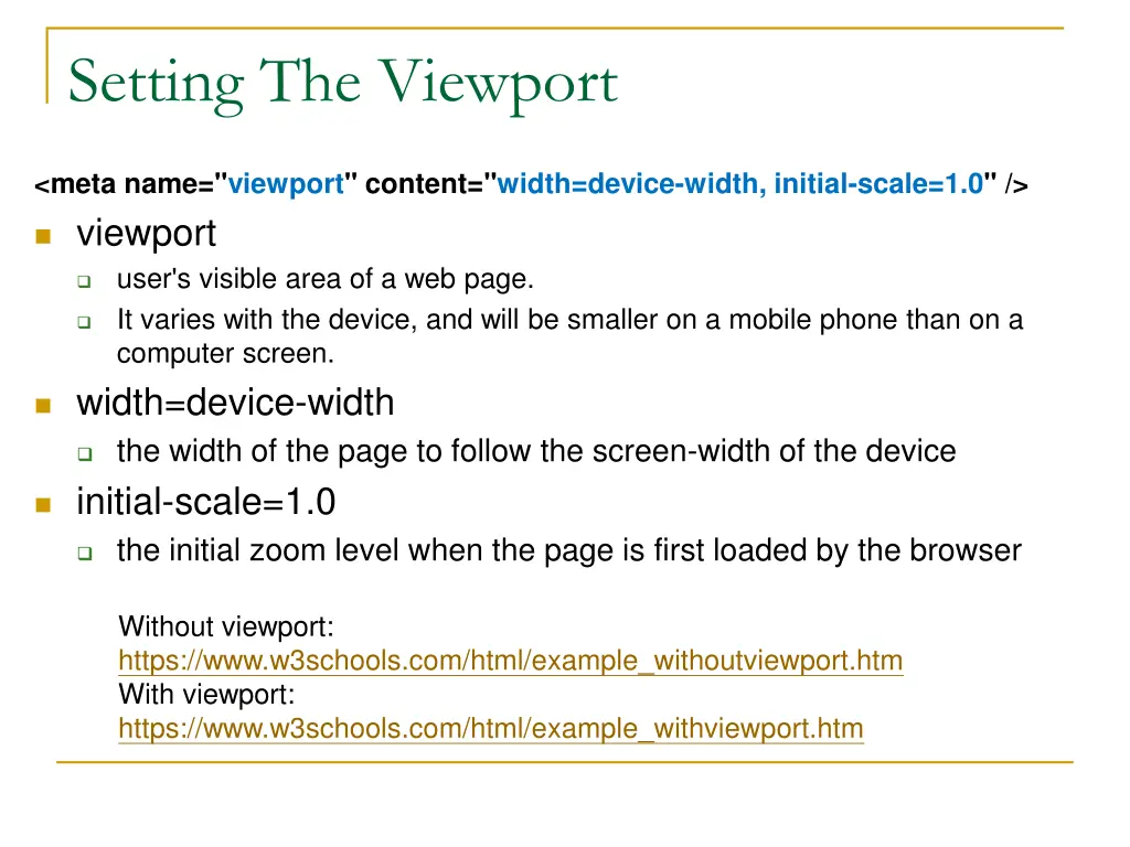 setting the viewport