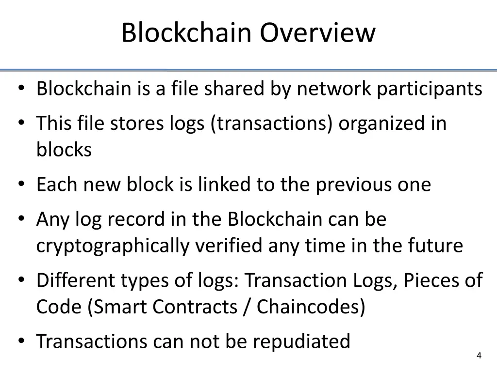 blockchain overview
