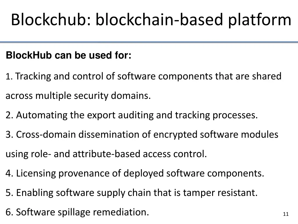 blockchub blockchain based platform