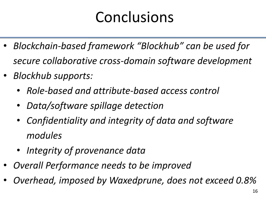 conclusions