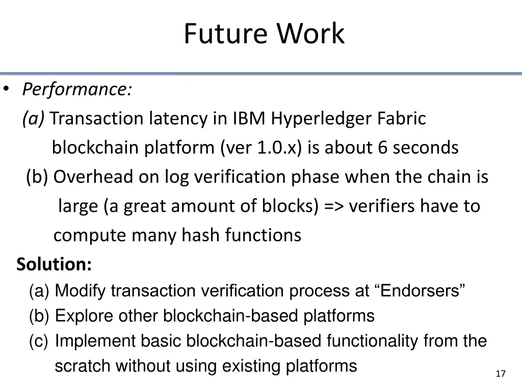 future work