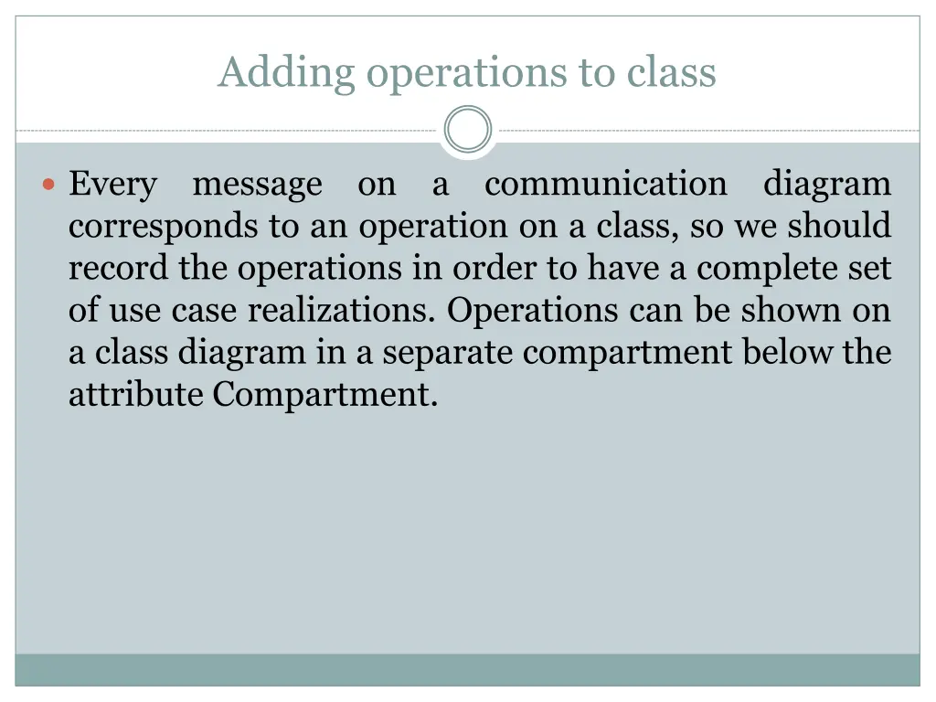 adding operations to class