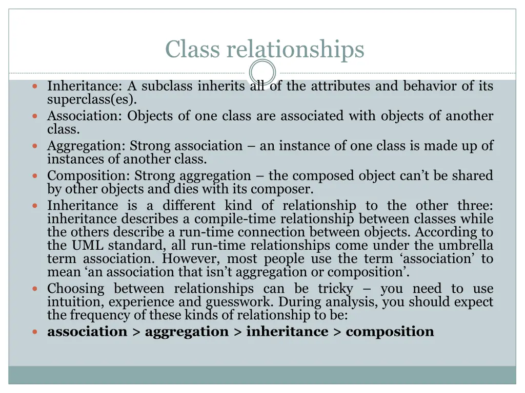 class relationships