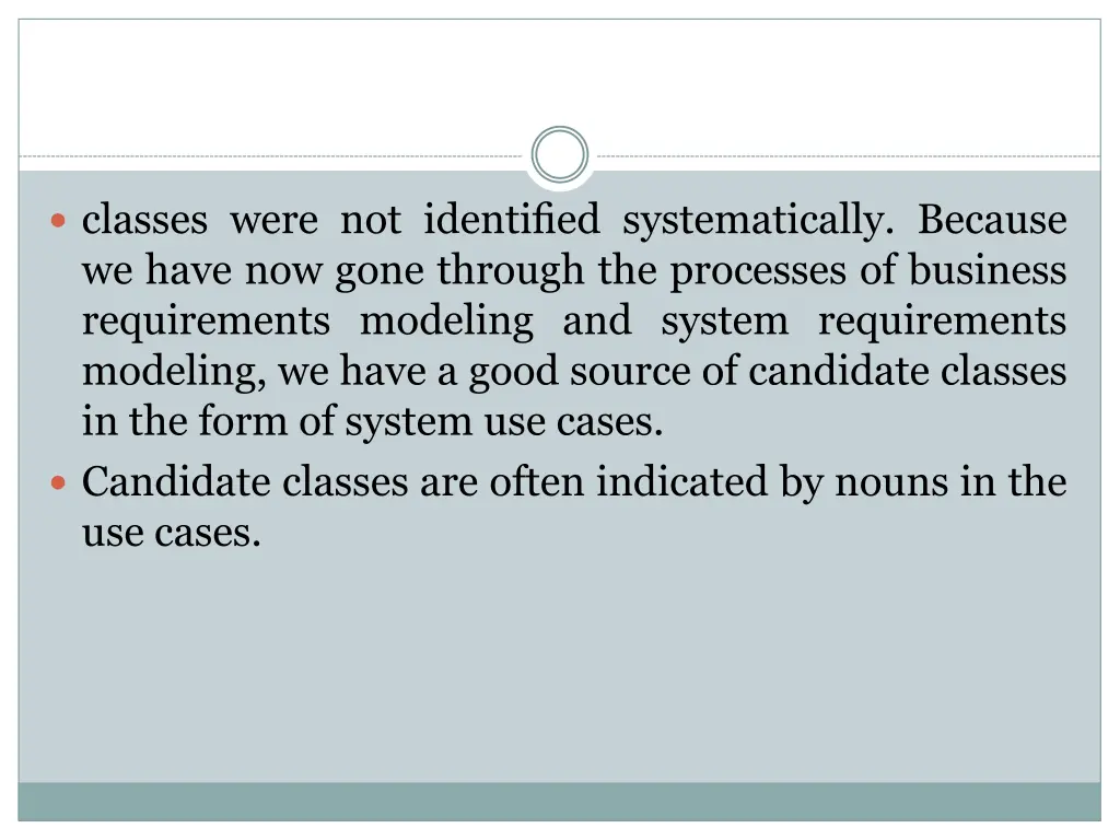classes were not identified systematically
