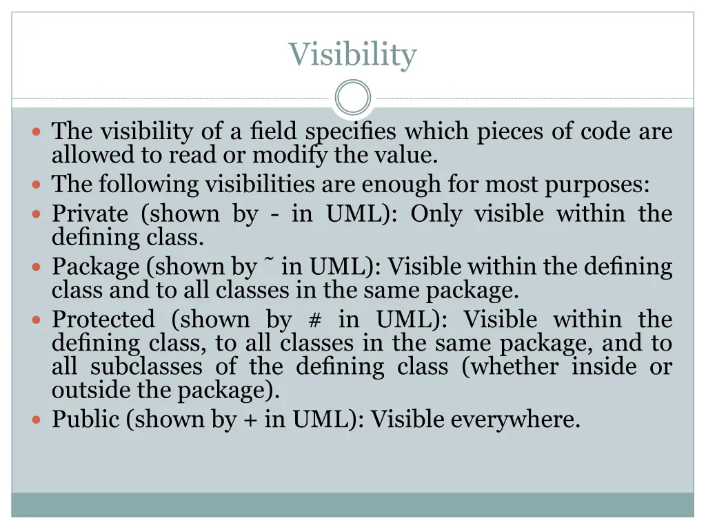 visibility