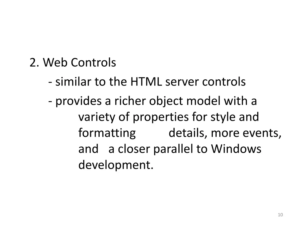 2 web controls similar to the html server