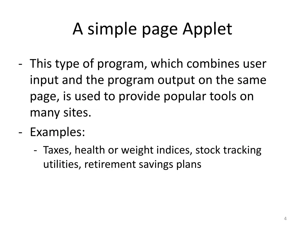a simple page applet