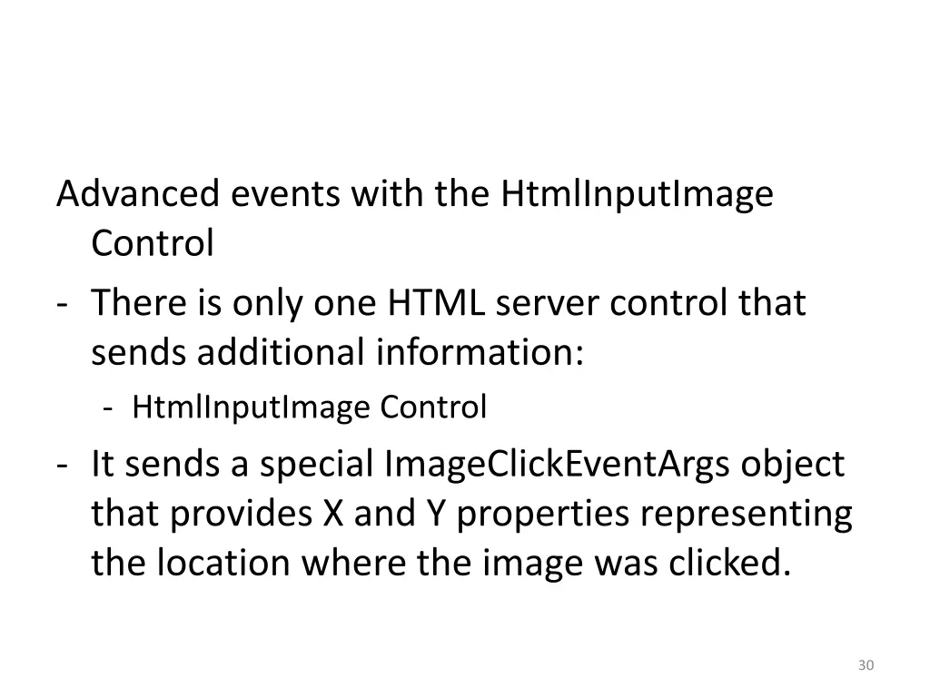 advanced events with the htmlinputimage control