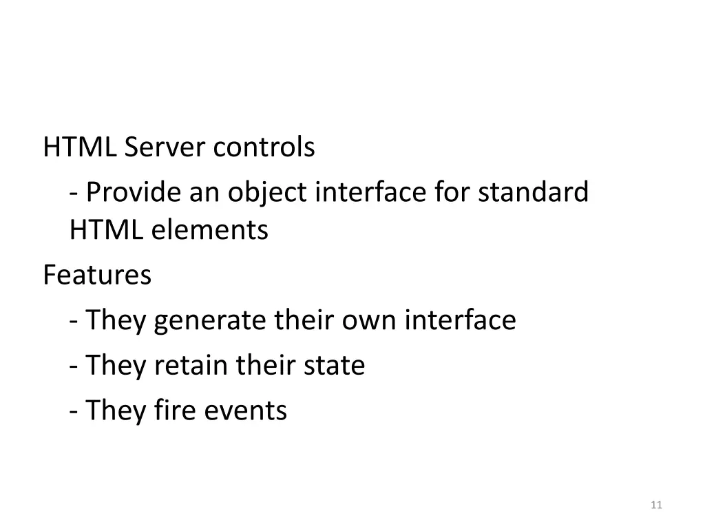 html server controls provide an object interface