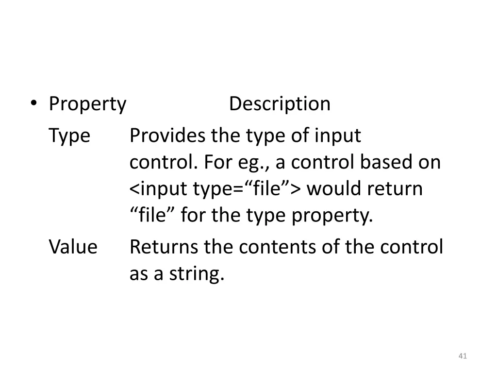 property type value