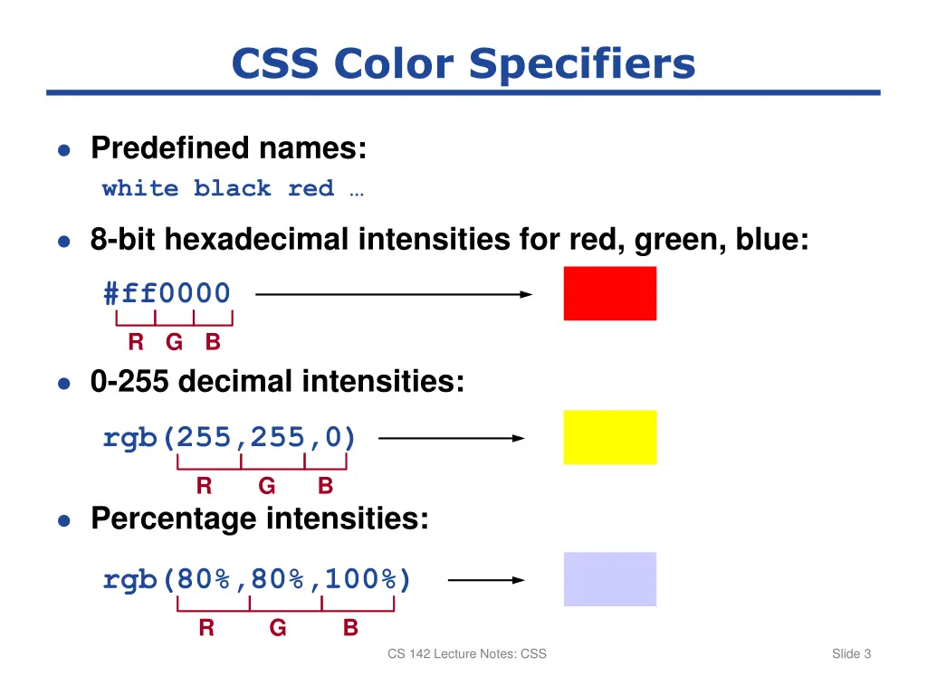 css color specifiers