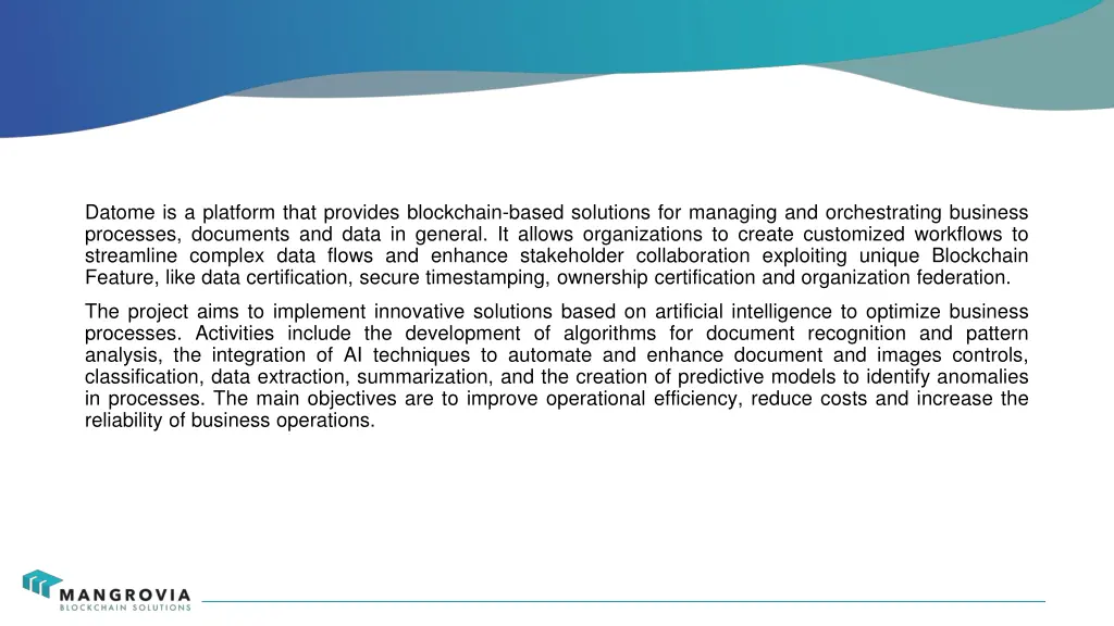 datome is a platform that provides blockchain