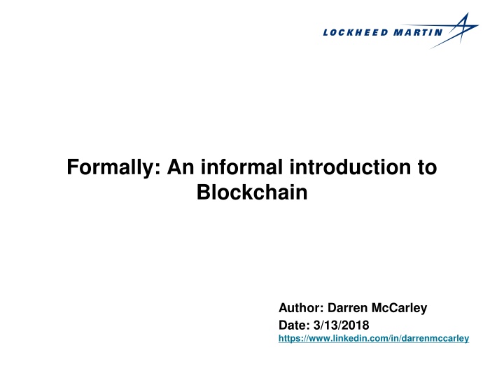 formally an informal introduction to blockchain
