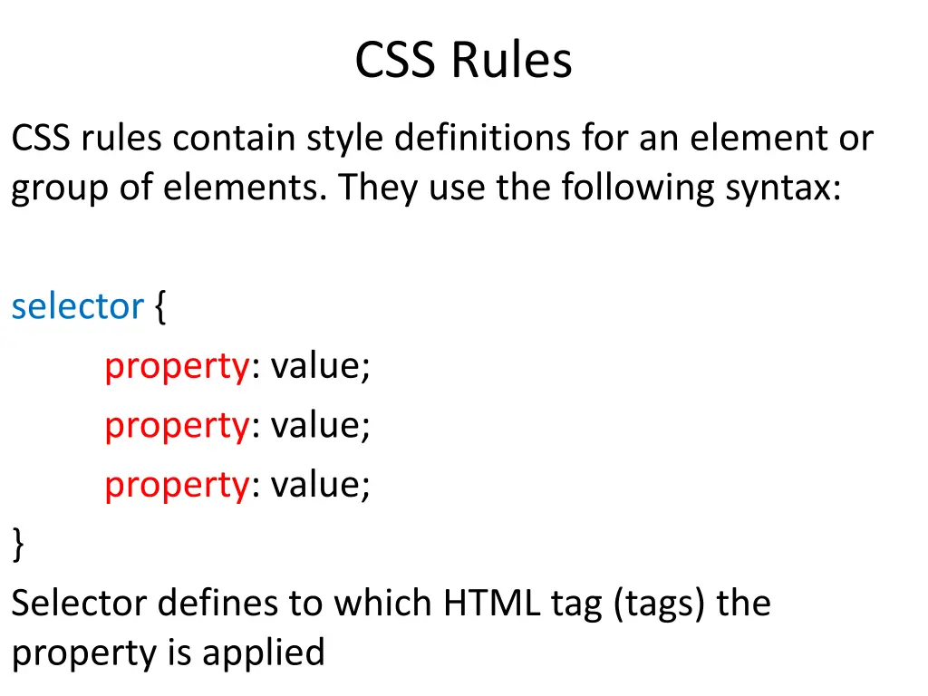 css rules