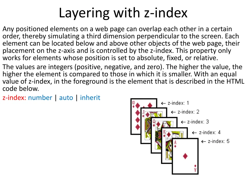 layering with z index