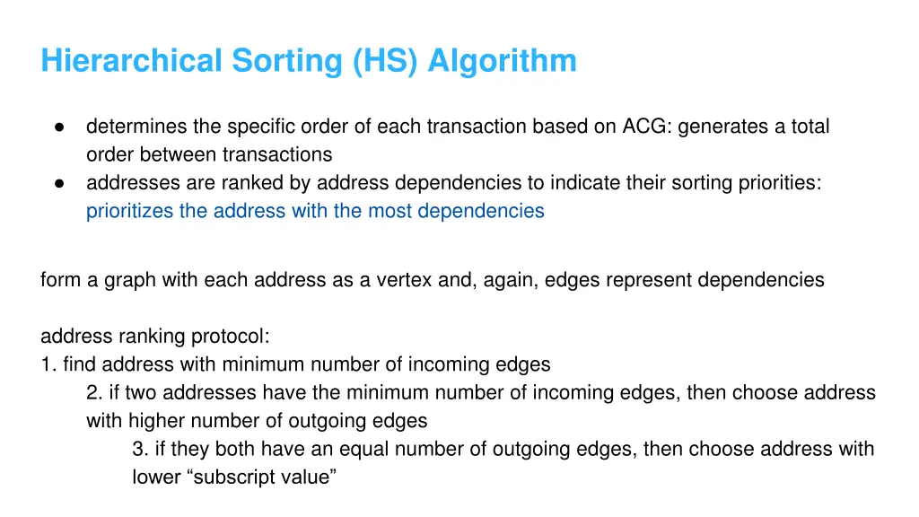 hierarchical sorting hs algorithm 1