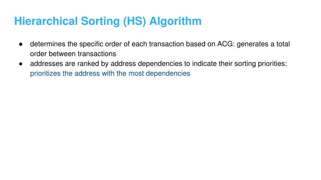 hierarchical sorting hs algorithm