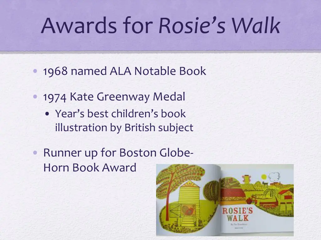 awards for rosie s walk