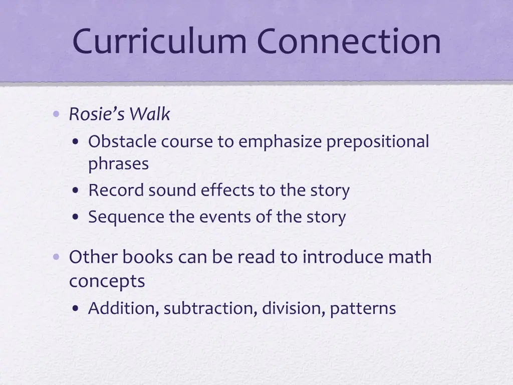 curriculum connection