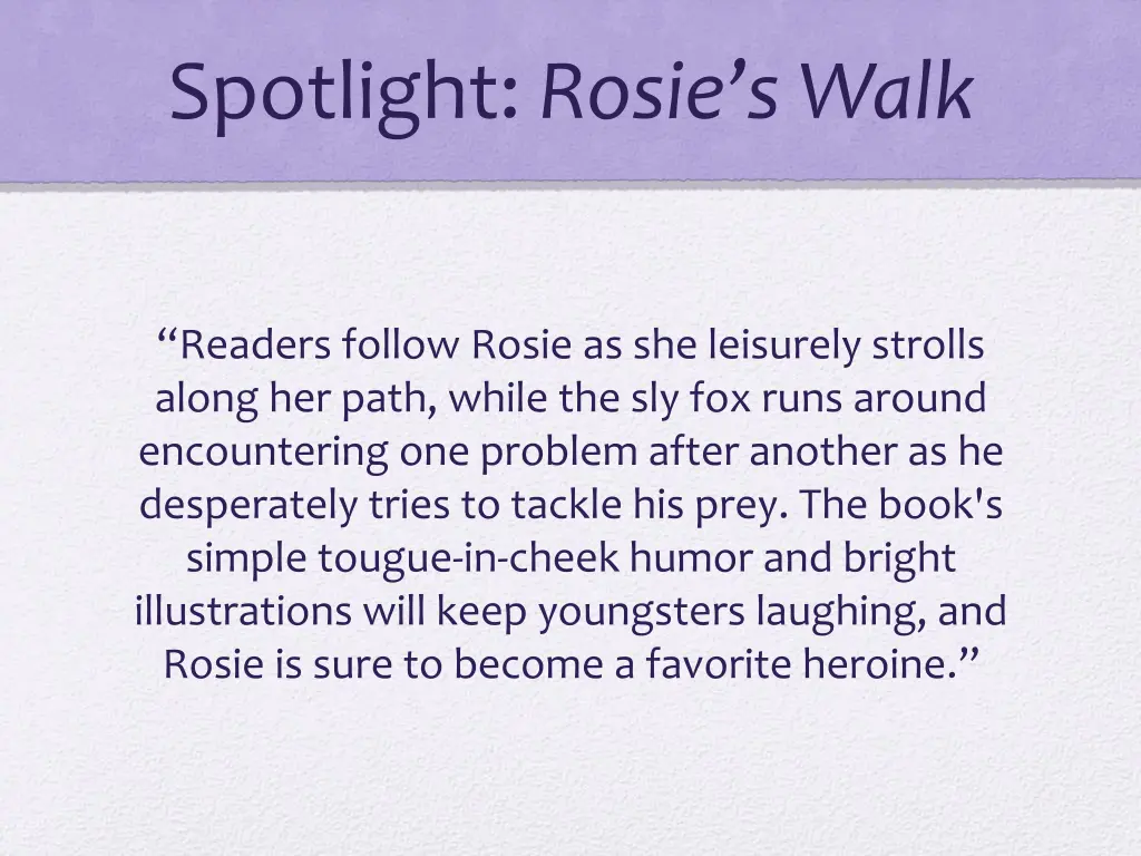spotlight rosie s walk