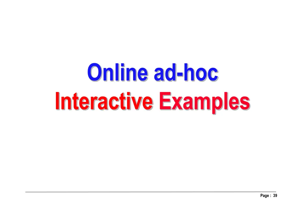 online ad hoc interactive examples