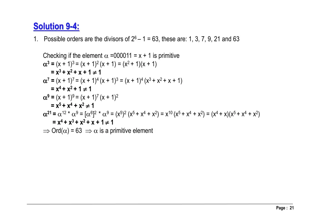 solution 9 4 1 possible orders are the divisors