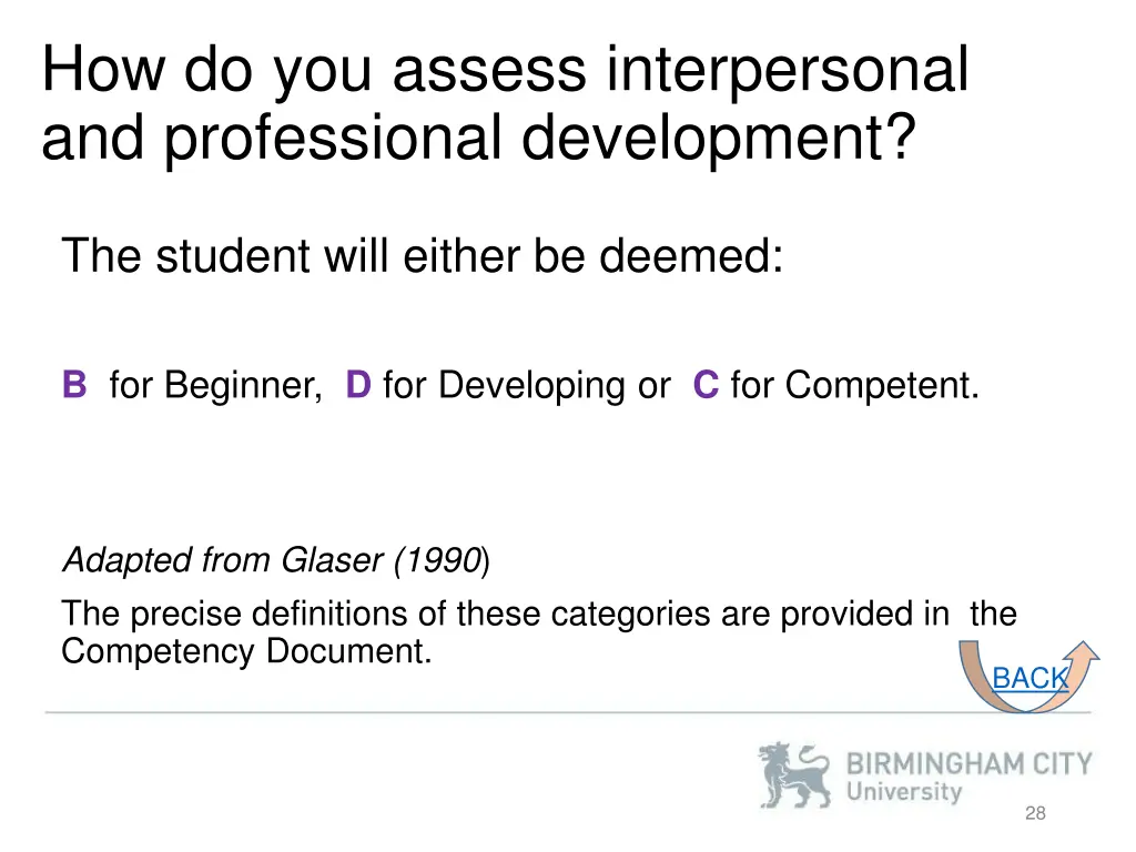 how do you assess interpersonal and professional
