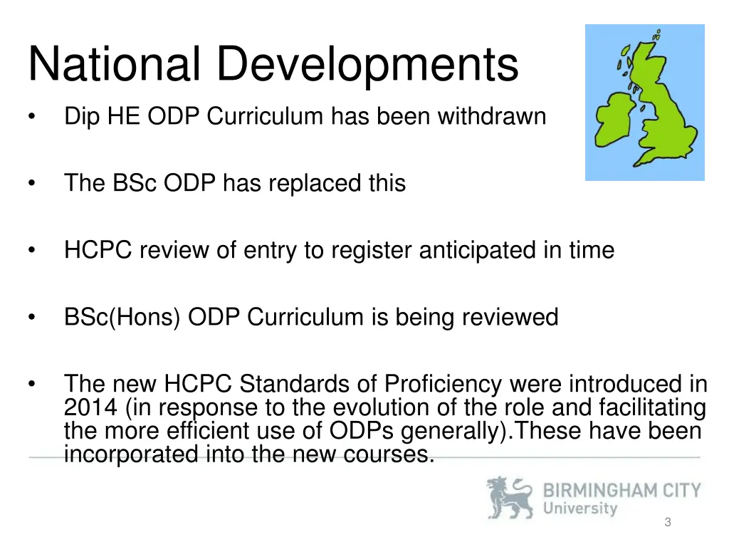 national developments dip he odp curriculum