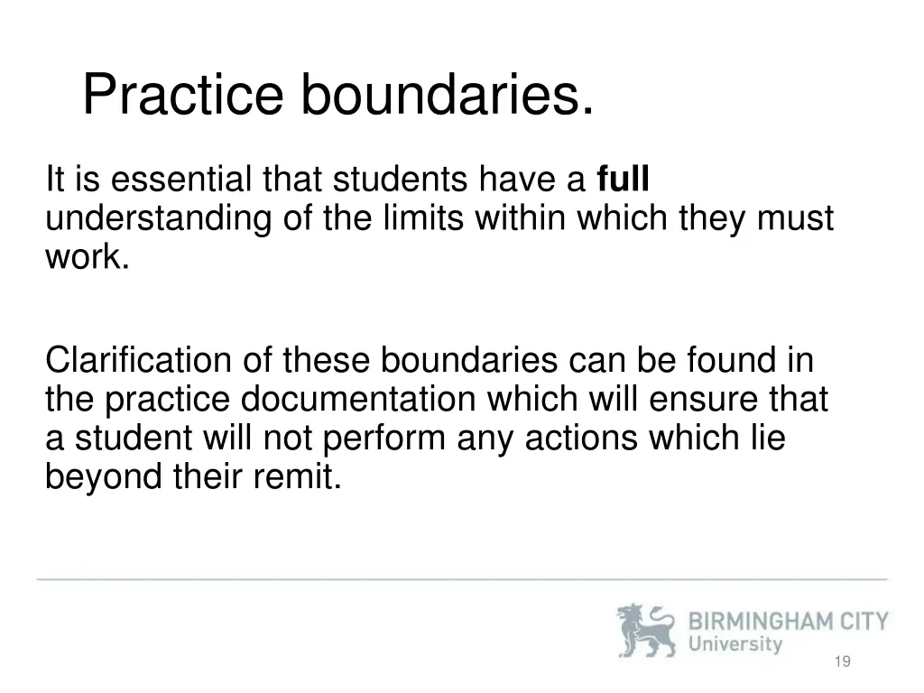 practice boundaries
