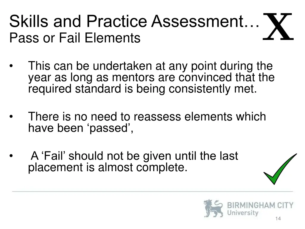 skills and practice assessment pass or fail