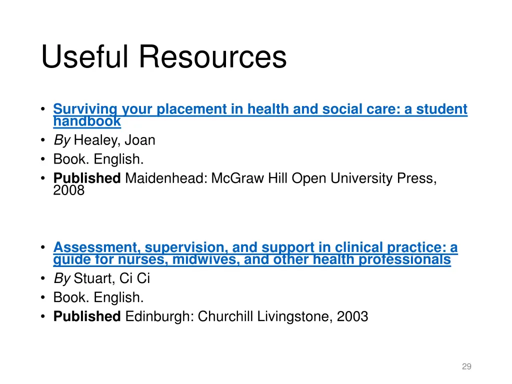 useful resources