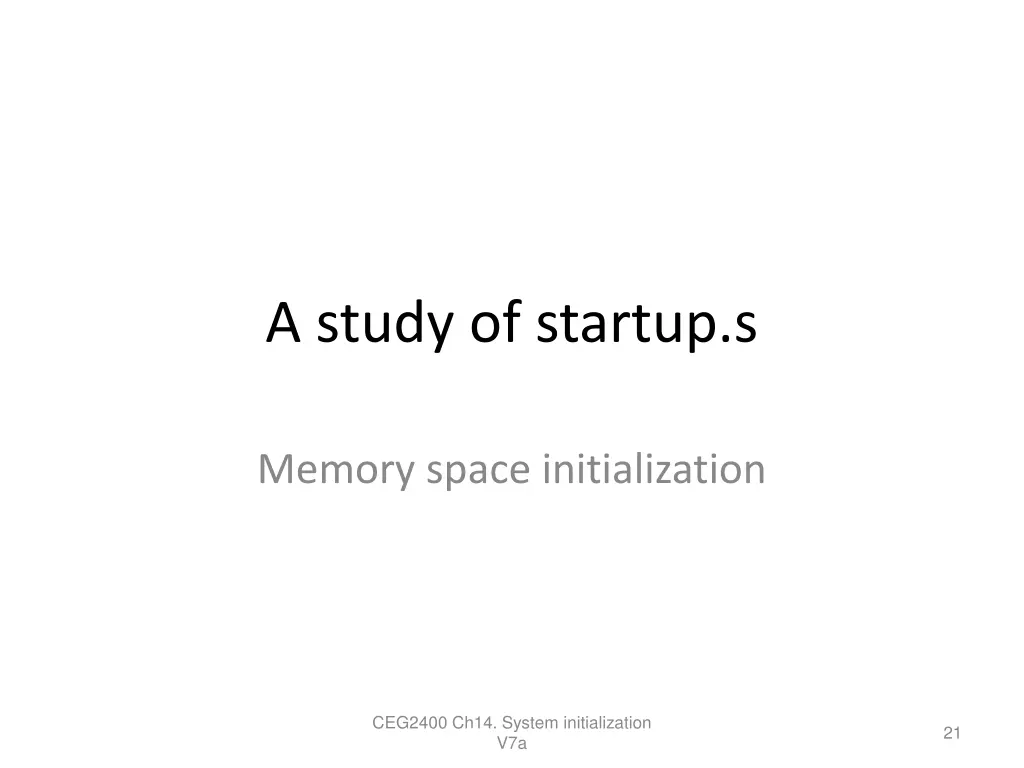 a study of startup s