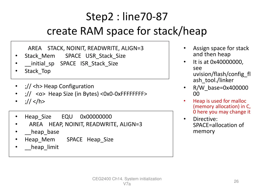 step2 line70 87 create ram space for stack heap