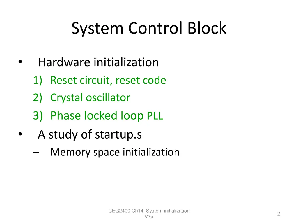 system control block