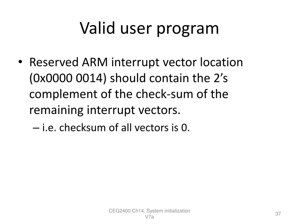 valid user program