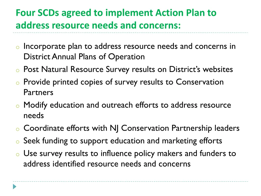 four scds agreed to implement action plan