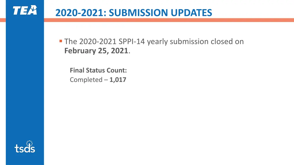 2020 2021 submission updates