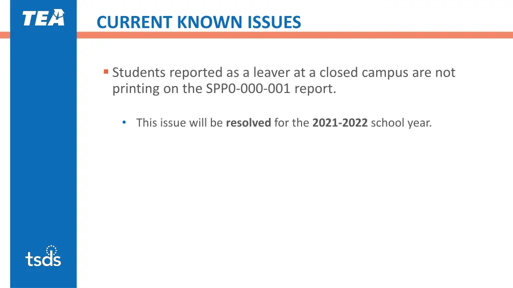 current known issues