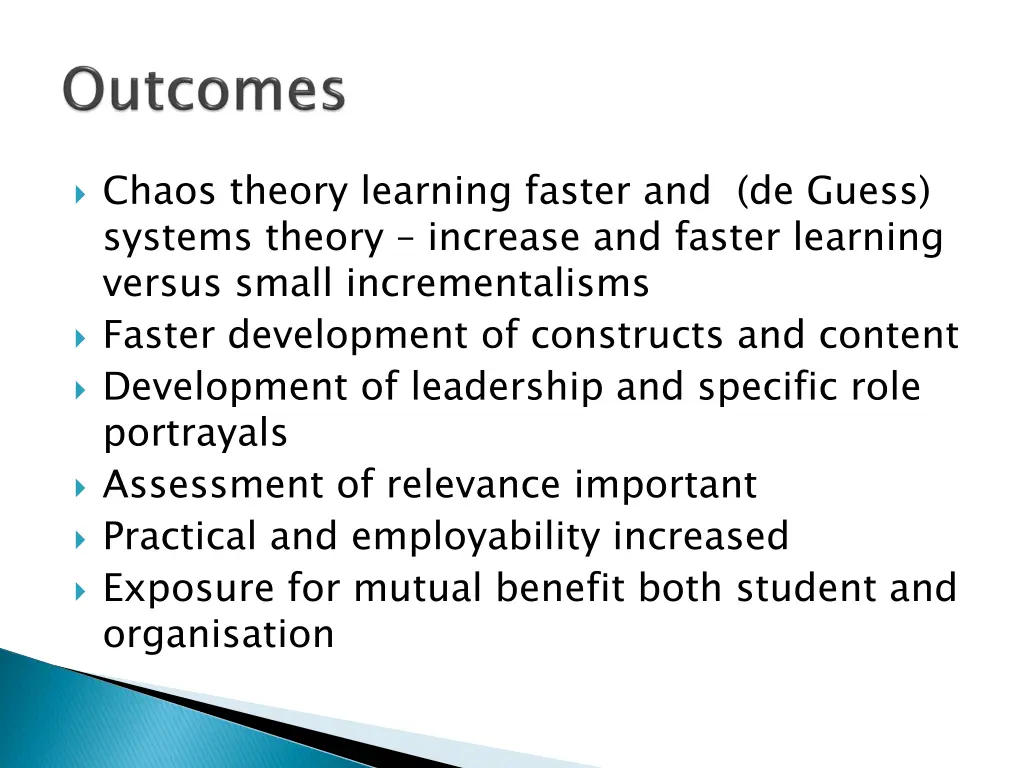 chaos theory learning faster and de guess systems