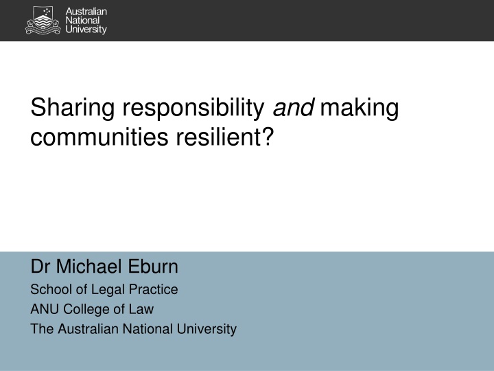 sharing responsibility and making communities
