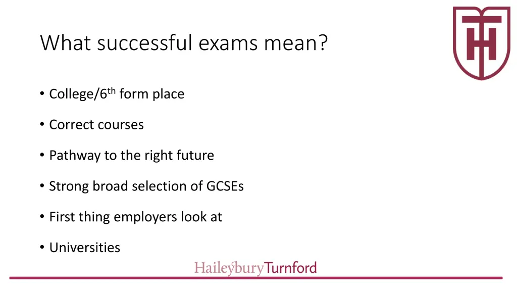 what successful exams mean