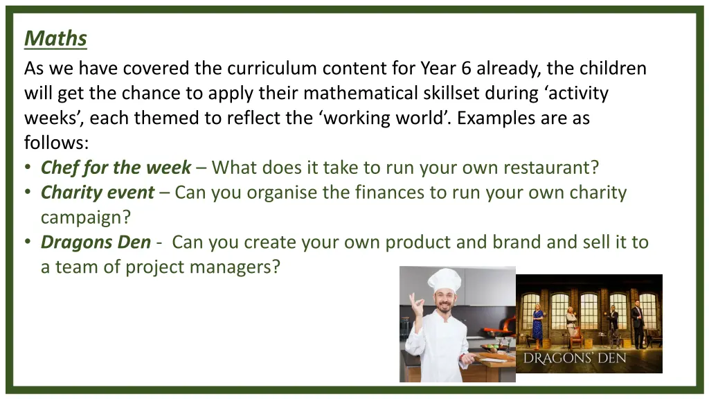 maths as we have covered the curriculum content