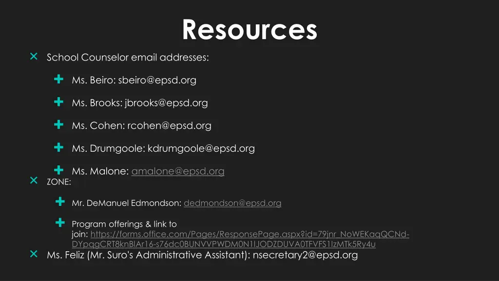 resources