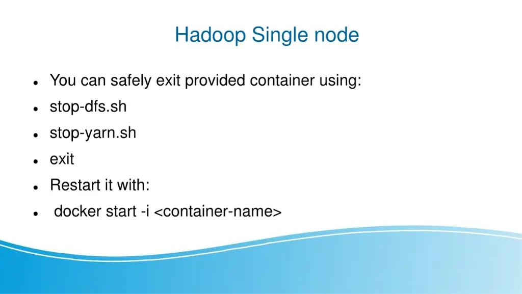 hadoop single node