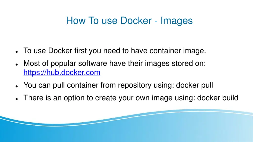how to use docker images