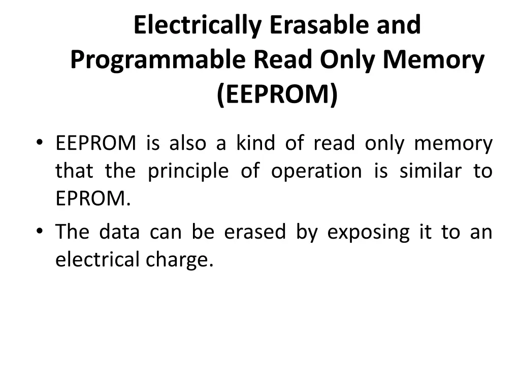 electrically erasable and programmable read only