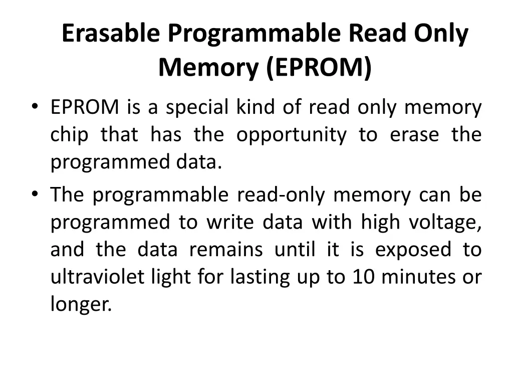 erasable programmable read only memory eprom