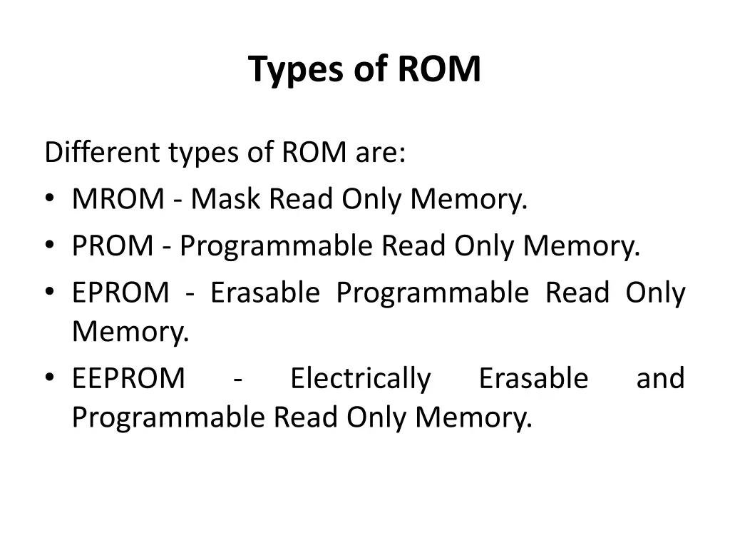 types of rom