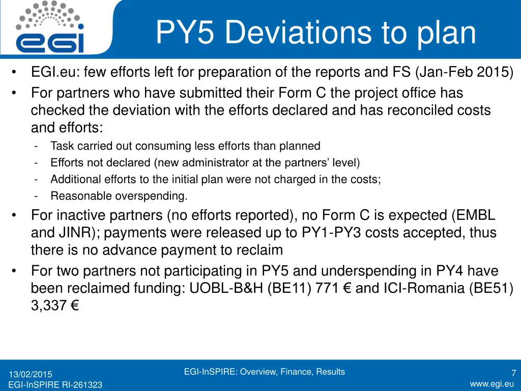 py5 deviations to plan