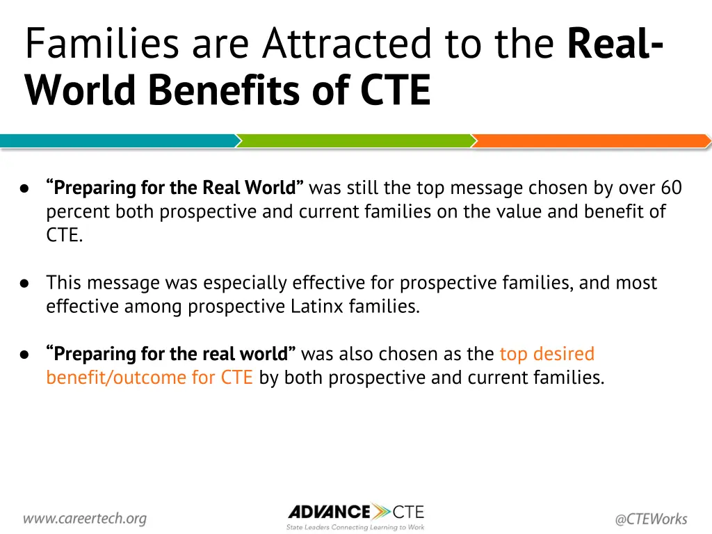 families are attracted to the real world benefits